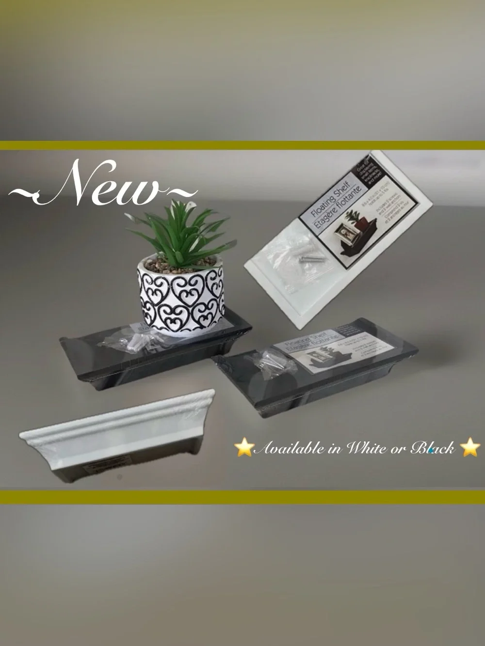 Contemporary Floating Shelf Set 🍃🆕🍃 2pcs Sets: Choose Selection at Checkout